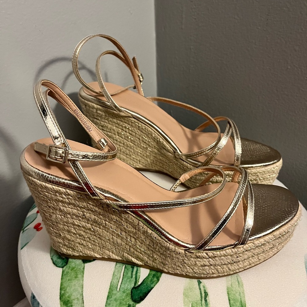 New Look Gold Platform Espadrilles